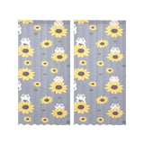 Cute hamster sunflower pattern background Gauze Curtain