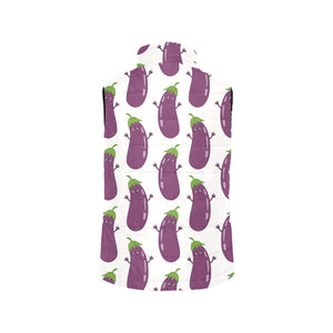 Eggplant Pattern Print Design 01 Men's Padded Vest
