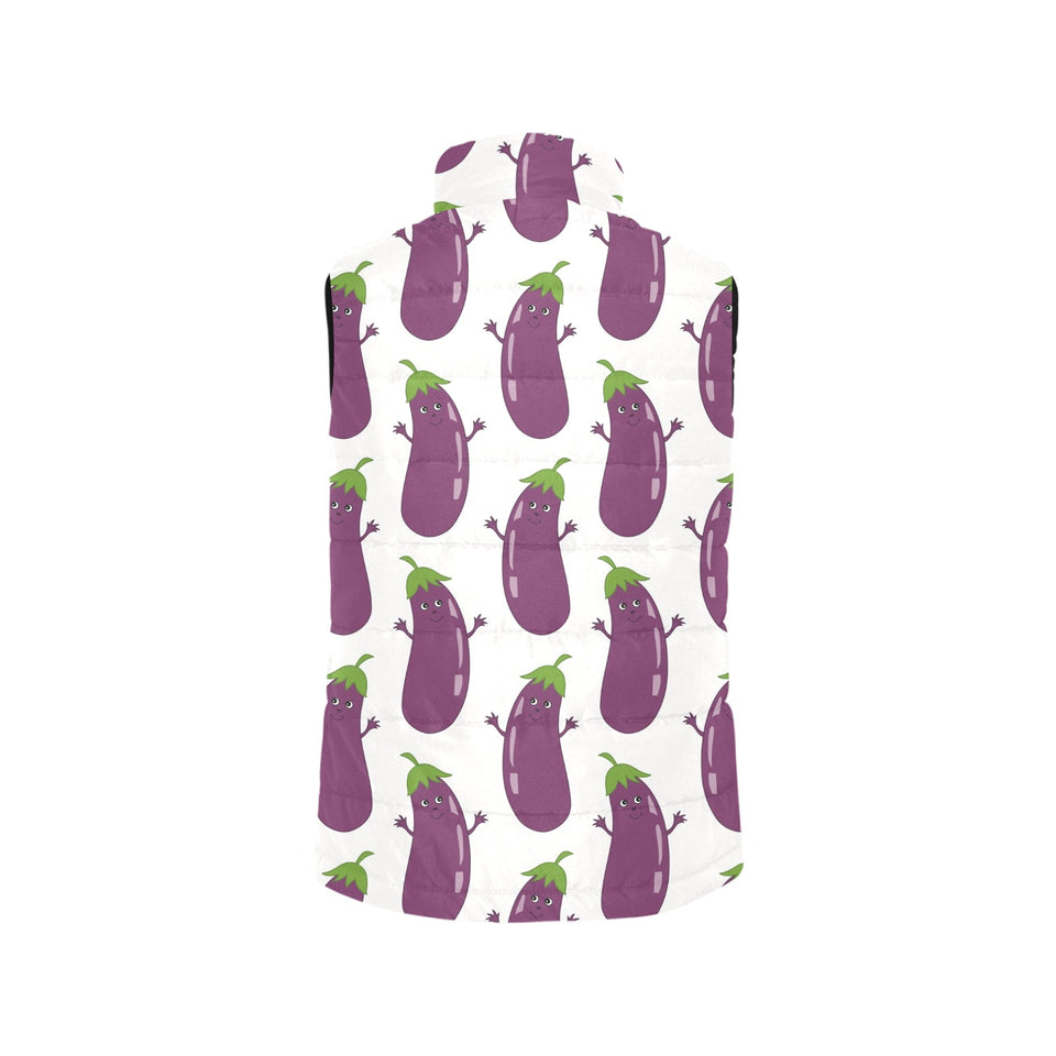 Eggplant Pattern Print Design 01 Men's Padded Vest