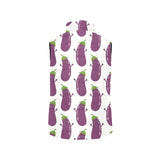 Eggplant Pattern Print Design 01 Men's Padded Vest