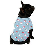 Cute penguin christmas snow pattern All Over Print Pet Dog Round Neck Fuzzy Shirt