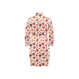 Colorful Maple Leaf pattern Men's Long Sleeve Belted Night Robe