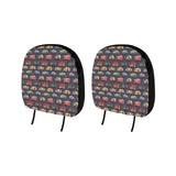 Camper Van Pattern Print Design 02 Car Headrest Cover