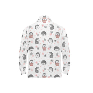 Hedgehog Pattern Print Design 02 Men's Long Sleeve Polo Shirt