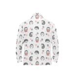 Hedgehog Pattern Print Design 02 Men's Long Sleeve Polo Shirt