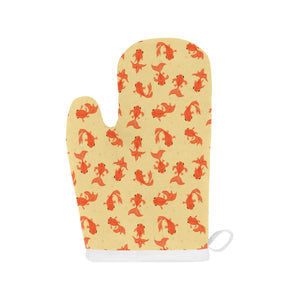 Goldfish Pattern Print Design 02 Heat Resistant Oven Mitts