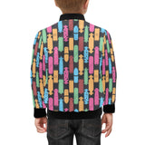 Skate Board Pattern Print Design 02 Kids' Boys' Girls' Bomber Jacket