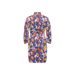 Goldfish Pattern Print Design 04 Men's Long Sleeve Belted Night Robe