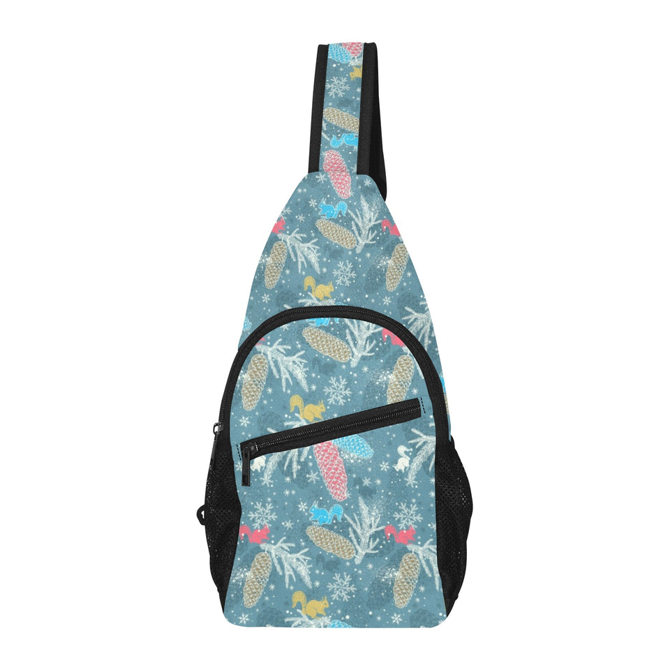 Squirrel Pattern Print Design 01 All Over Print Chest Bag