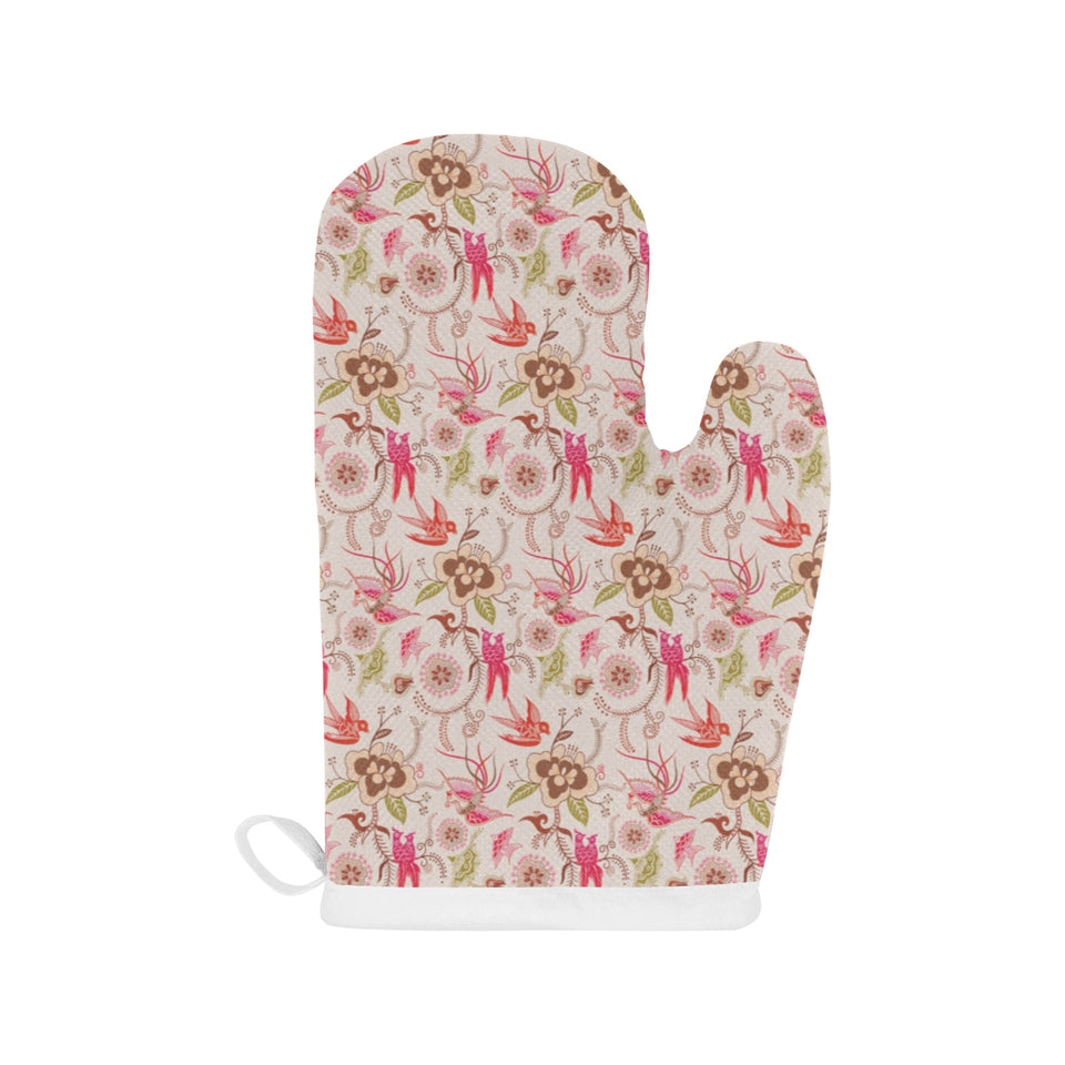 Swallow Pattern Print Design 01 Heat Resistant Oven Mitts