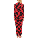 Casino Cards Suits Pattern Print Design 02 Women's All Over Print Pajama Set