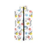 Siberian husky and colorful circle pattern Women's Padded Vest