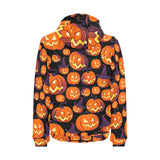 Halloween Pumpkin pattern Men's Padded Hooded Jacket