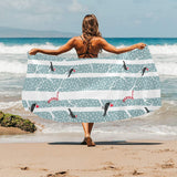 Crows christmas hat scarf Beach Towel