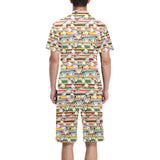 Sun Glasses Pattern Print Design 02 Men's V-Neck Short Pajama Set