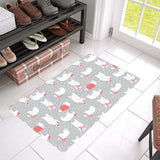 Cute polar bear christmas snow pattern Doormat