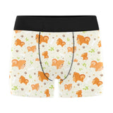 Cute brown pomeranian paw leave bone pattern Men's All Over Print Boxer Briefs Men's Underwear