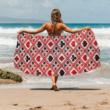 Casino Cards Suits Pattern Print Design 03 Beach Towel