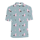 poodle dog pattern Men's All Over Print Polo Shirt
