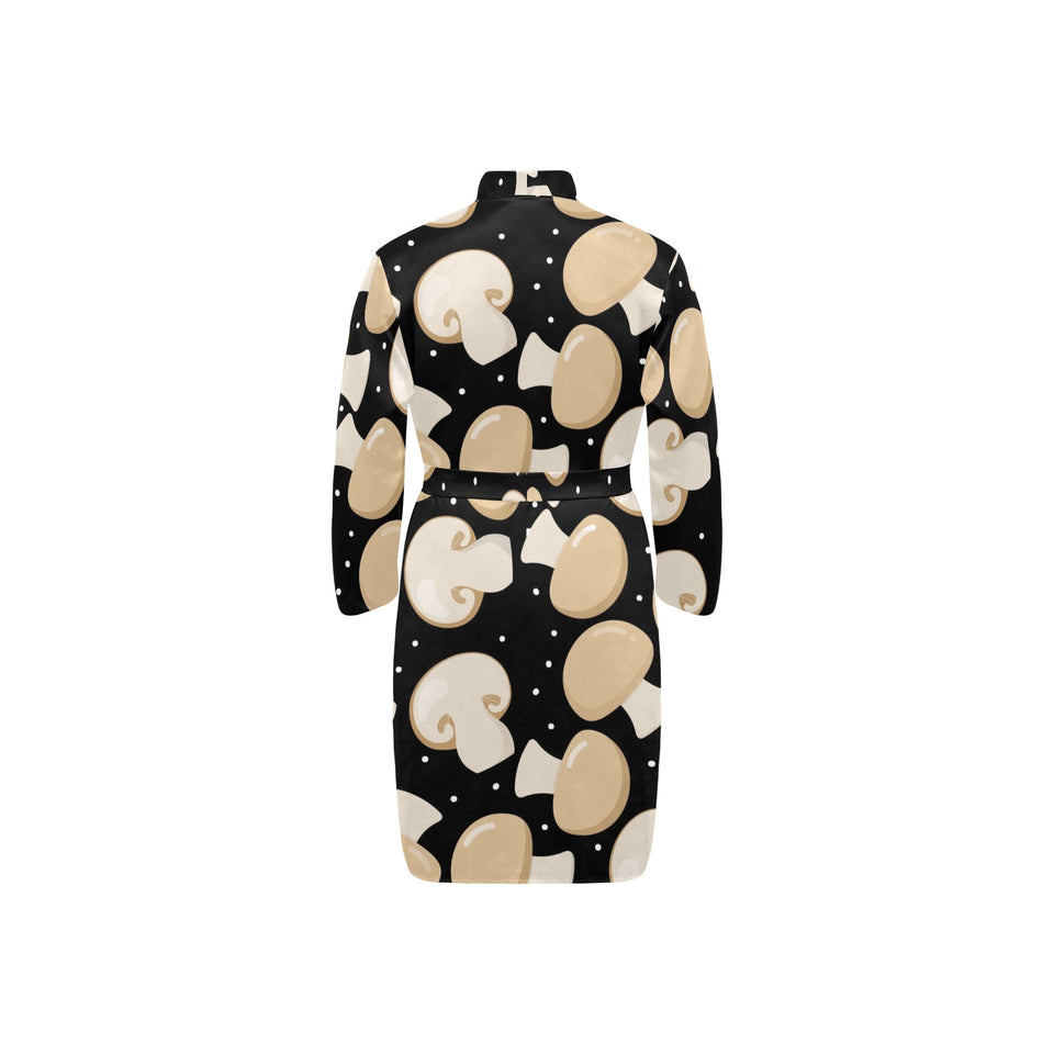 Champignon mushroom pattern Men's Long Sleeve Belted Night Robe