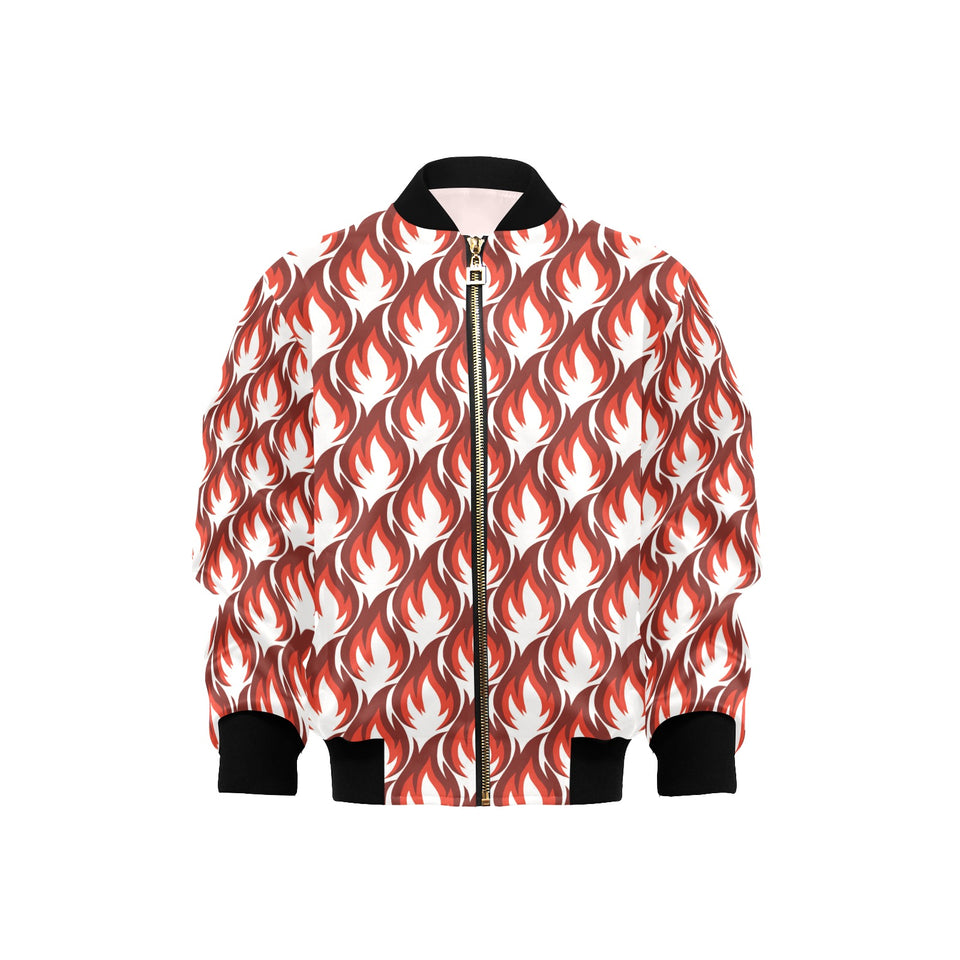 Fire flame symbol design pattern Kids' Boys' Girls' Bomber Jacket