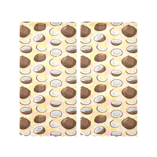 Coconut Pattern Print Design 05 Gauze Curtain