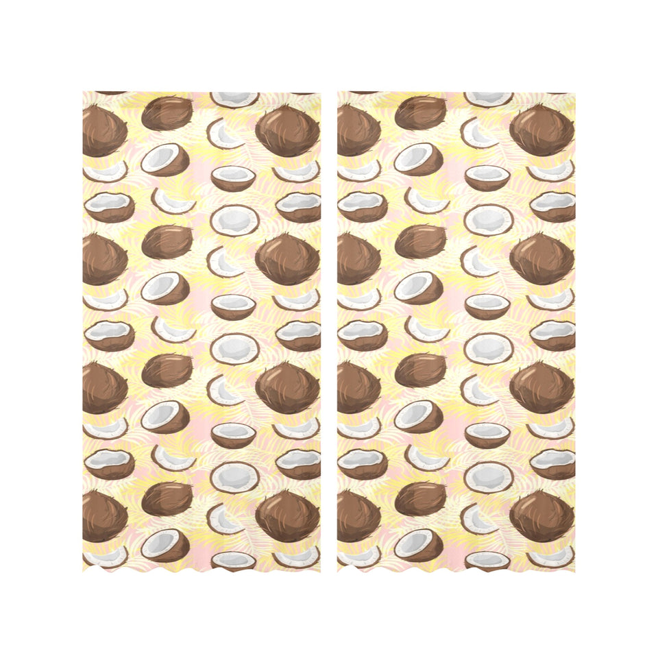 Coconut Pattern Print Design 05 Gauze Curtain
