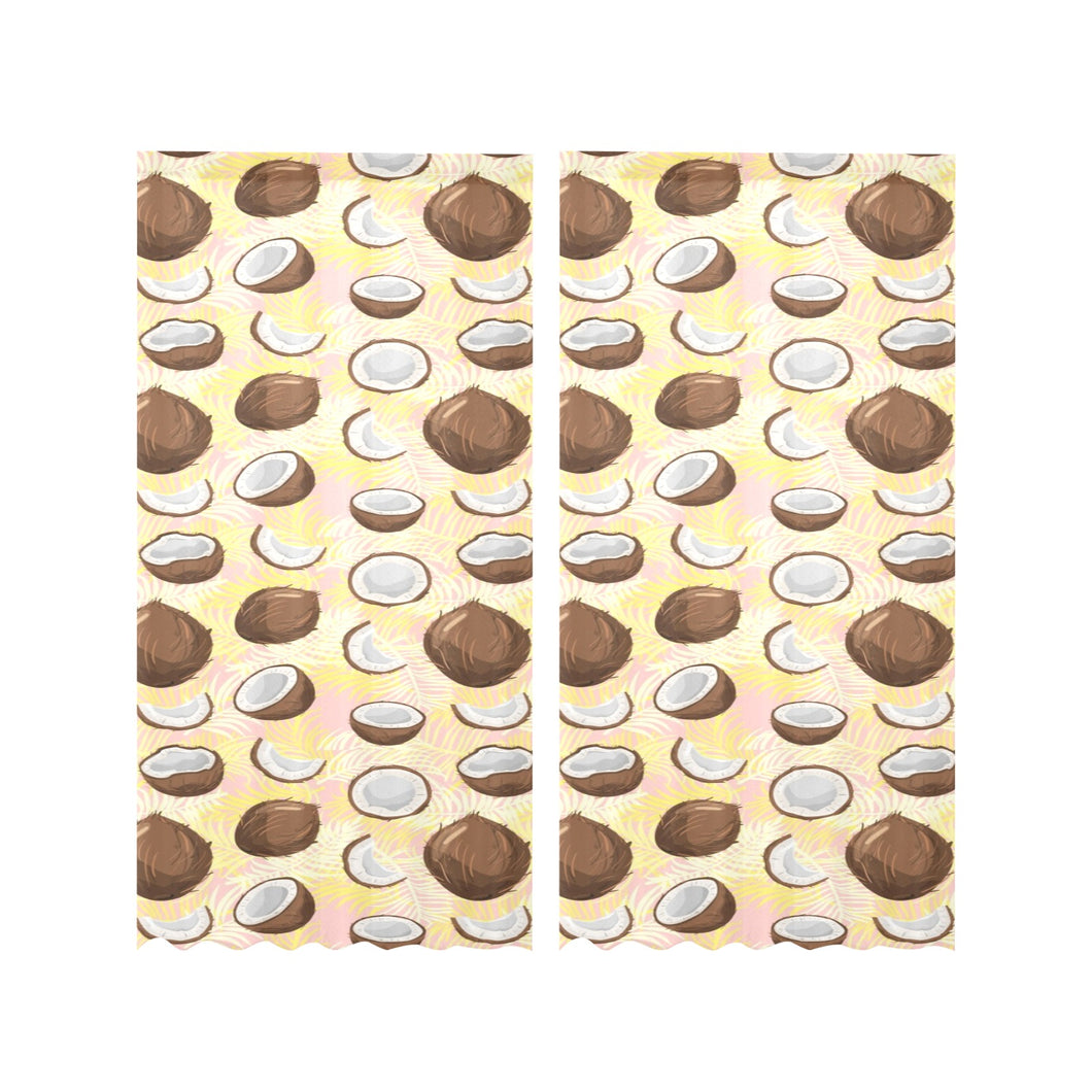 Coconut Pattern Print Design 05 Gauze Curtain