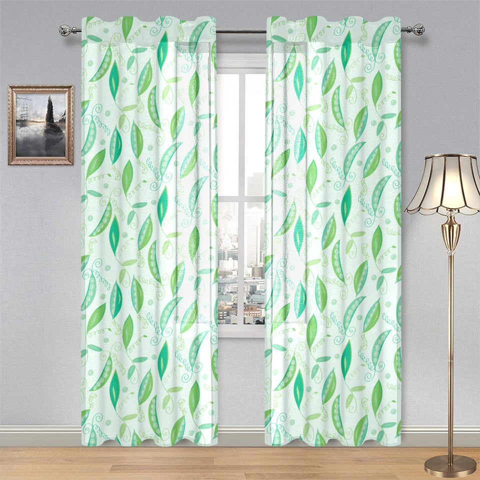 Green Peas Pattern Print Design 01 Gauze Curtain