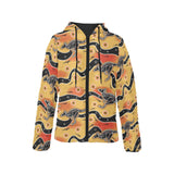 Kangaroo Australian aboriginal art pattern Women's Padded Hooded Jacket