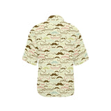 Mustache Beard Pattern Print Design 01 Women's All Over Print Hawaiian Shirt