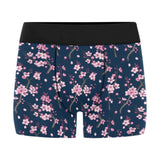Pink sakura cherry blossom blue background Men's All Over Print Boxer Briefs Men's Underwear