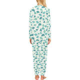 Green ginkgo leaves pattern Women's All Over Print Pajama Set