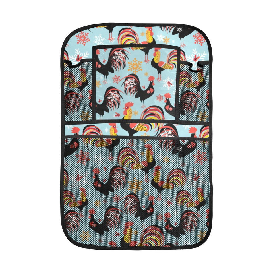 Rooster chicken cock snowfalke Car Seat Back Organizer