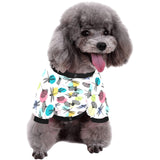 Dragonflies ginkgo leaves pattern All Over Print Pet Dog Round Neck Fuzzy Shirt