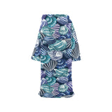 Shell design pattern Blanket Robe with Sleeves