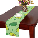 Avocado pattern green background Table Runner