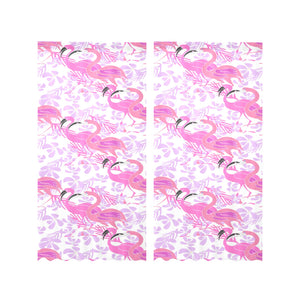 Pink flamingo flower pattern Gauze Curtain