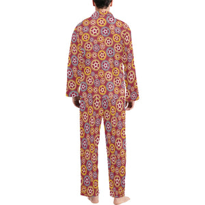 Gear Pattern Print Design 04 Men's Long Pajama Set