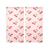 cherry pattern pink background Gauze Curtain