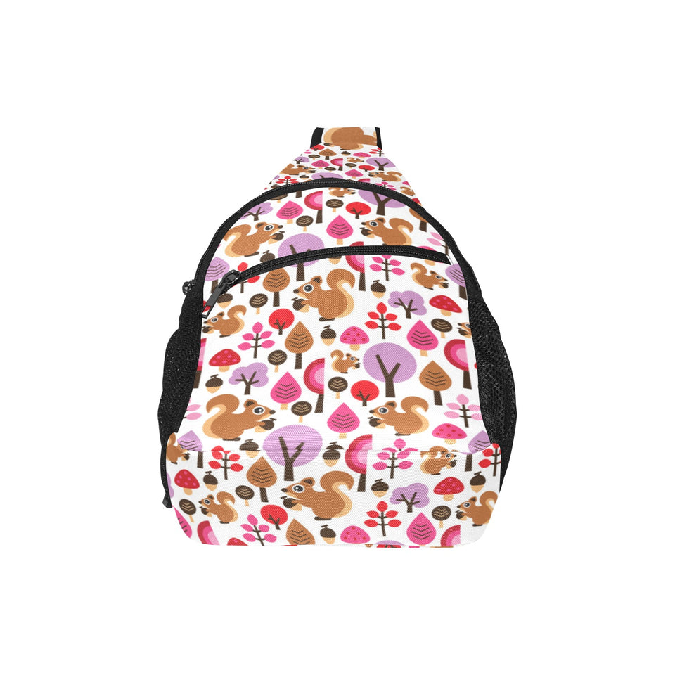 Squirrel Pattern Print Design 02 All Over Print Chest Bag