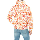 Fire flame watercolor pattern Men's Padded Hooded Jacket
