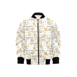 Golden Retriever Pattern Print Design 04 Kids' Boys' Girls' Bomber Jacket