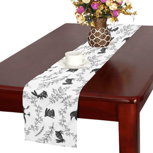Crows floral wreath rabbit pattern Table Runner
