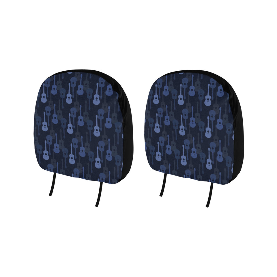 Blue Theme guitar pattern Car Headrest Cover