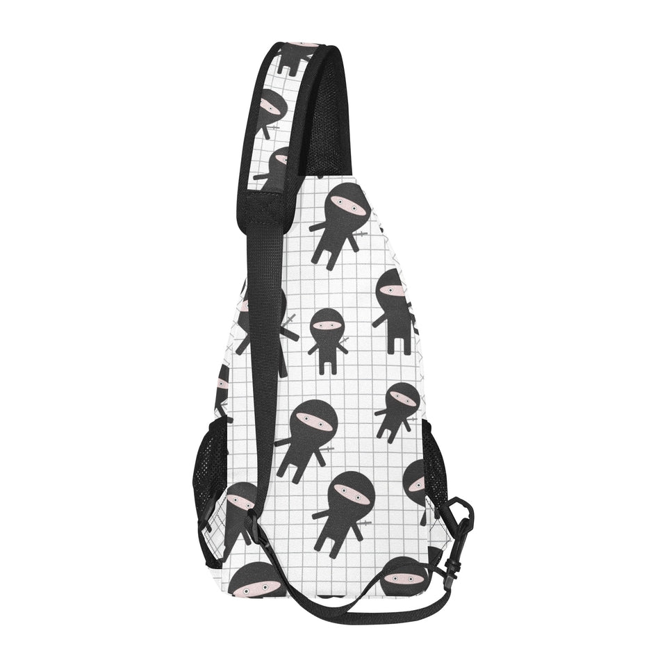 Ninja pattern plaid background All Over Print Chest Bag