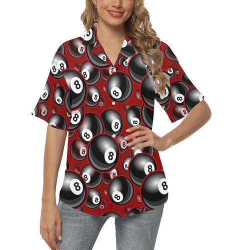 Billiard Ball Pattern Print Design 05 Women's All Over Print Hawaiian Shirt