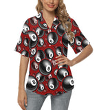 Billiard Ball Pattern Print Design 05 Women's All Over Print Hawaiian Shirt