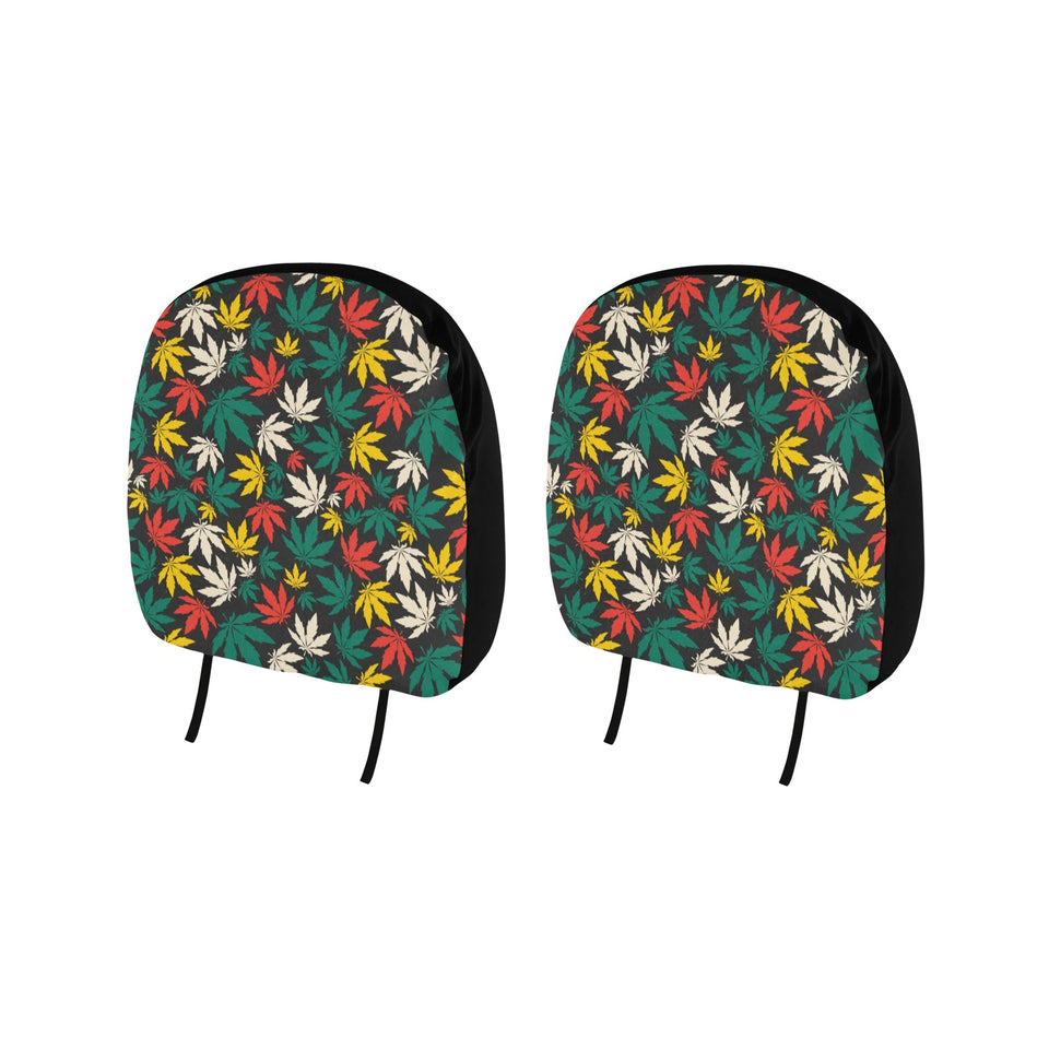 Canabis Marijuana Weed Pattern Print Design 02 Car Headrest Cover