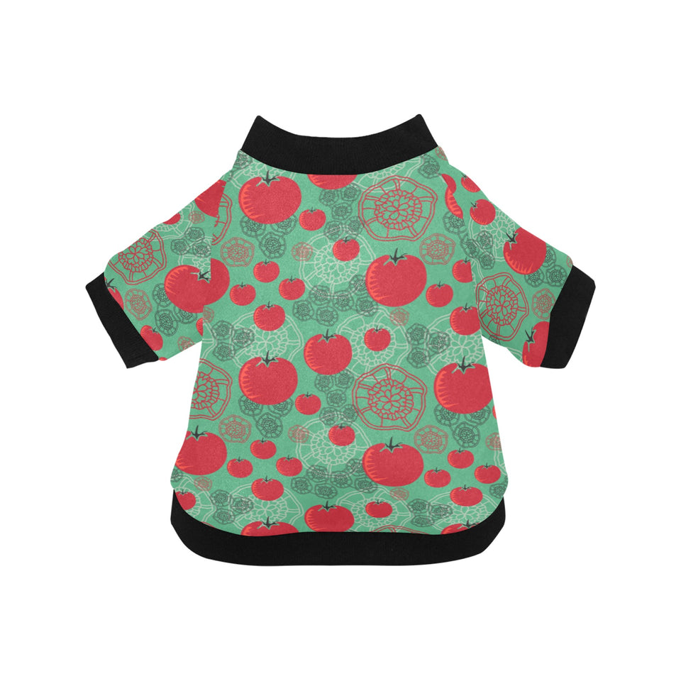 Tomato design pattern All Over Print Pet Dog Round Neck Fuzzy Shirt